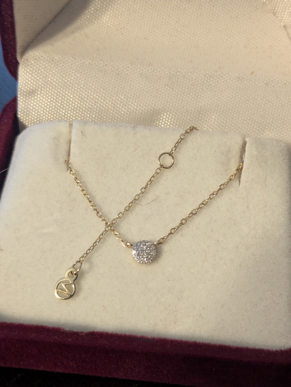 Mejuri small 14K solid Gold & Natural Diamond Pave Necklace
